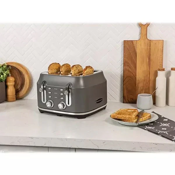 2025 Tostadora clásica Rangemaster RMCL4S201GY para 4 rebanadas – Gris