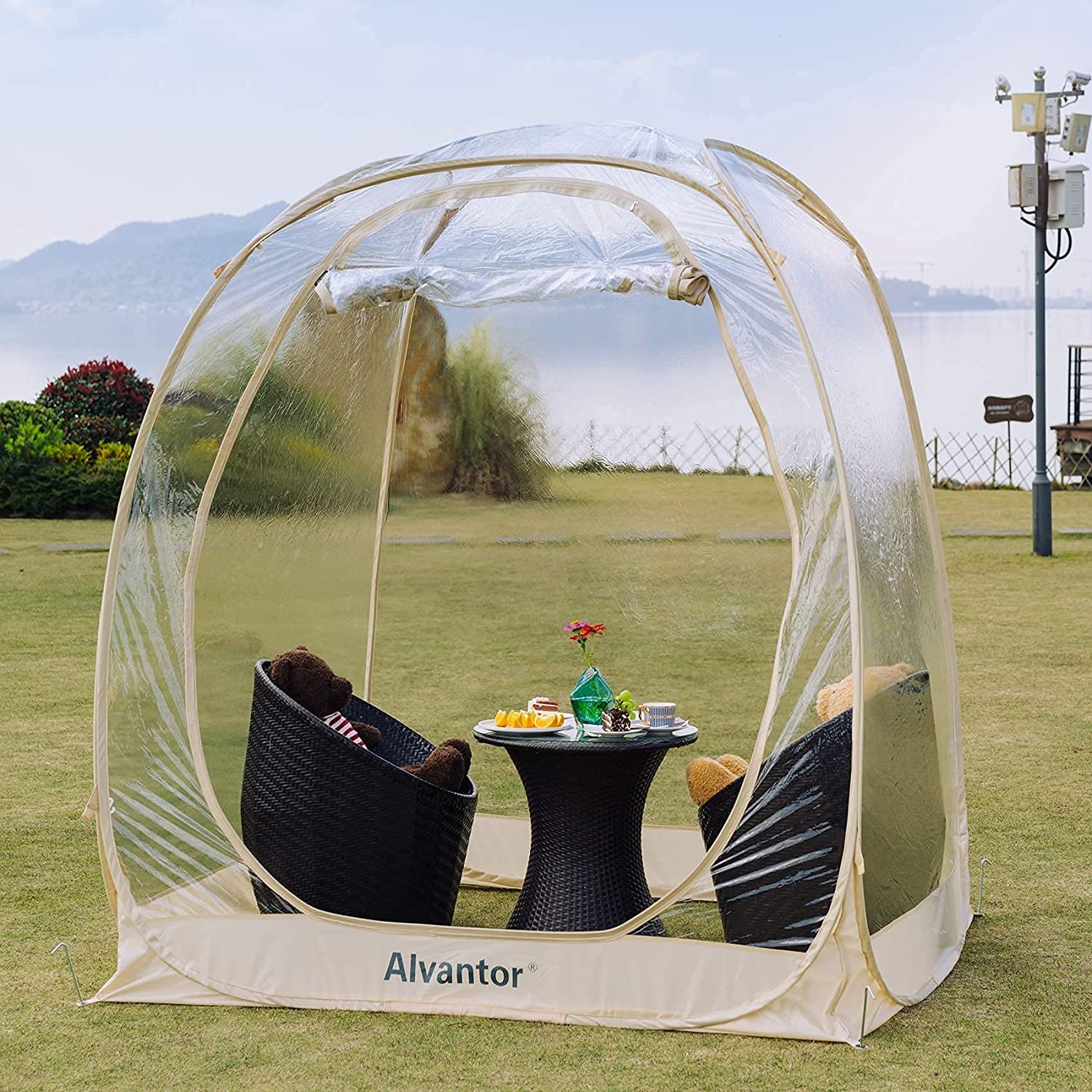 2025 Alvantor Burbuja Tienda Gazebo Pop Up, Refugio Tipo Igloo para 8-10 Personas, Carpa de Jardín y Patio