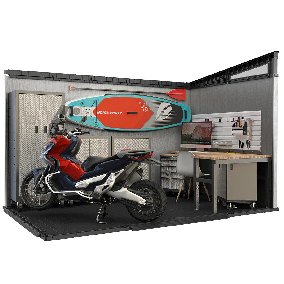 2025 Keter Artisan Cobertizo de Jardín 11 x 7 pies (3,4 x 2,1 m) – Solución Elegante y Robusta para Almacenamiento Exterior