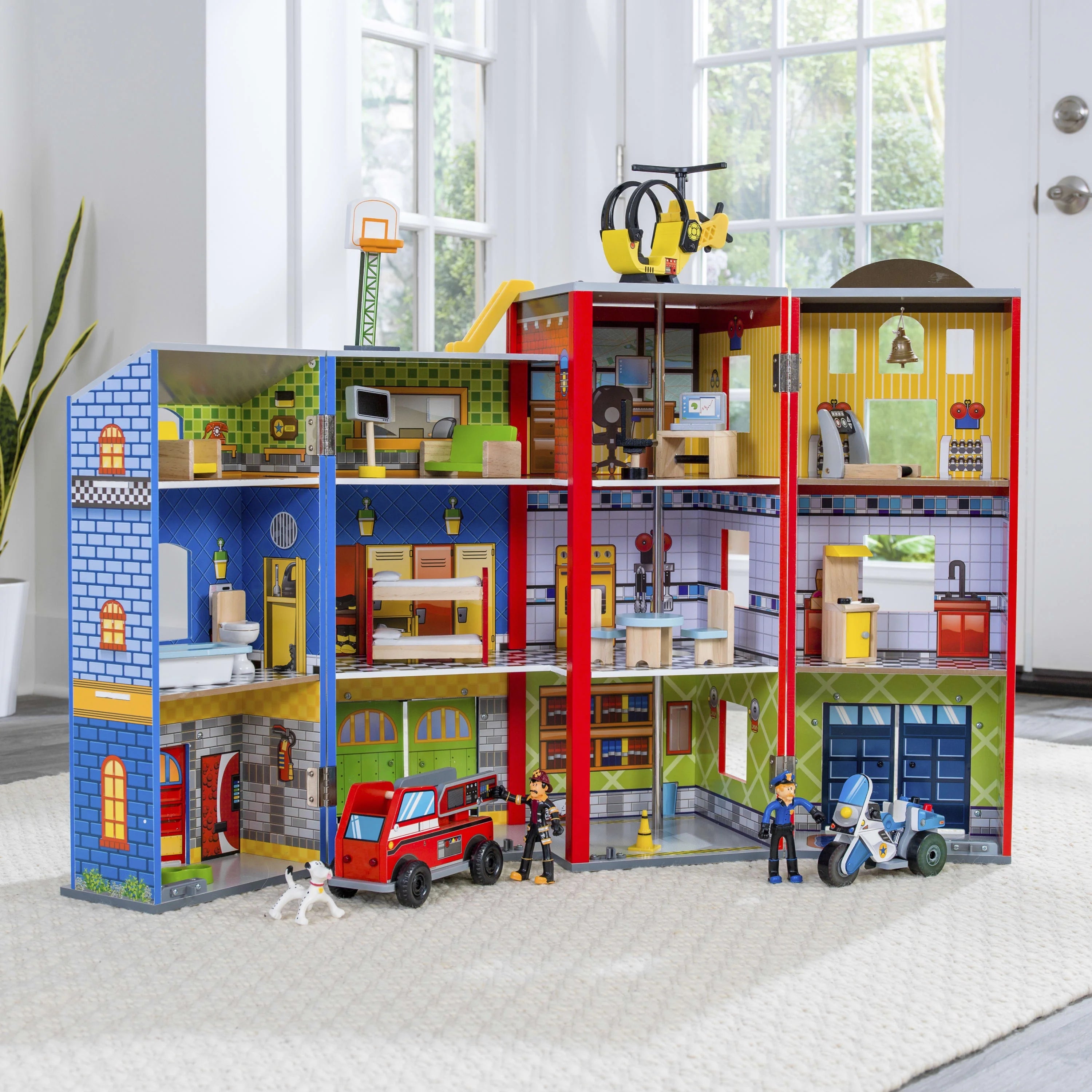 Conjunto de Juego KidKraft Everyday Heroes de Madera Plegable con 26 Piezas