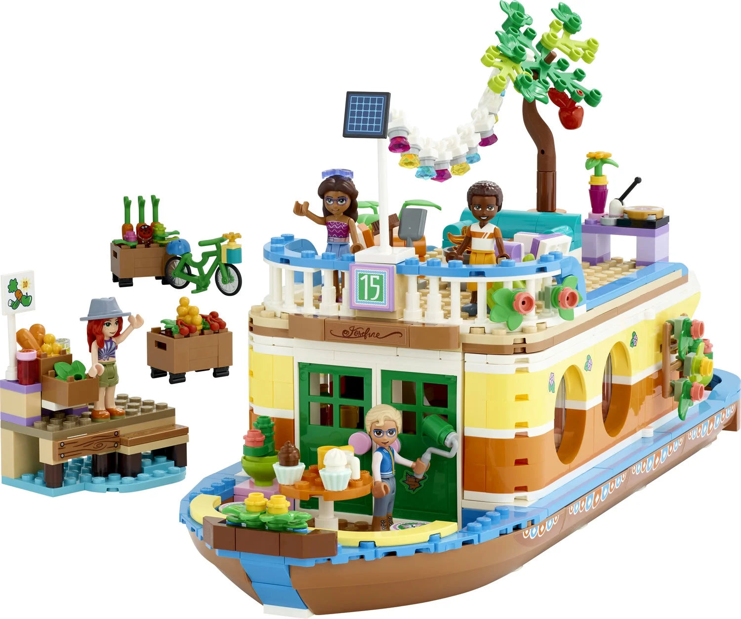 LEGO Friends Casa Flotante en el Canal 41702 Kit de Construcción; Incluye 4 Mini Muñecas, incluyendo a Mia, y 1 Animal de Juguete; Regalo de Cumpleaños para Niños de 7 años en adelante (737 piezas)