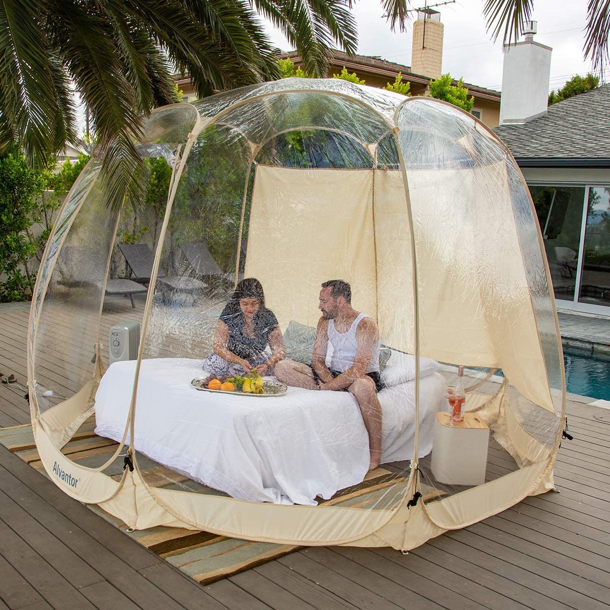 Alvantor Tienda Burbuja Gazebo Plegable, Cúpula Igloo para Jardín y Patio para 8-10 Personas