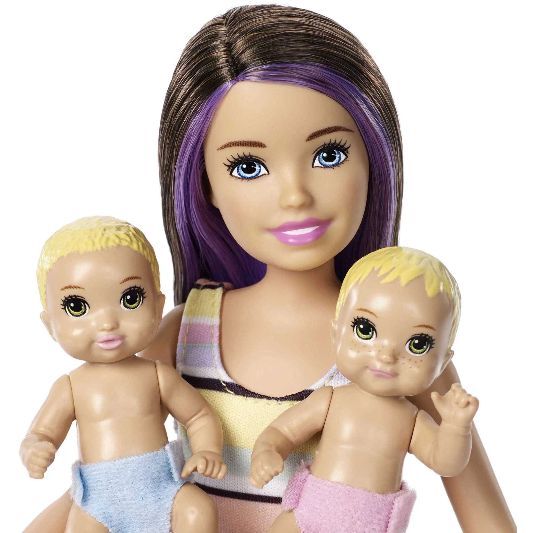 Barbie Skipper Babysitters Inc Juego de Cuna Nap n Nurture con Muñeca Morena, Bebé y Accesorios