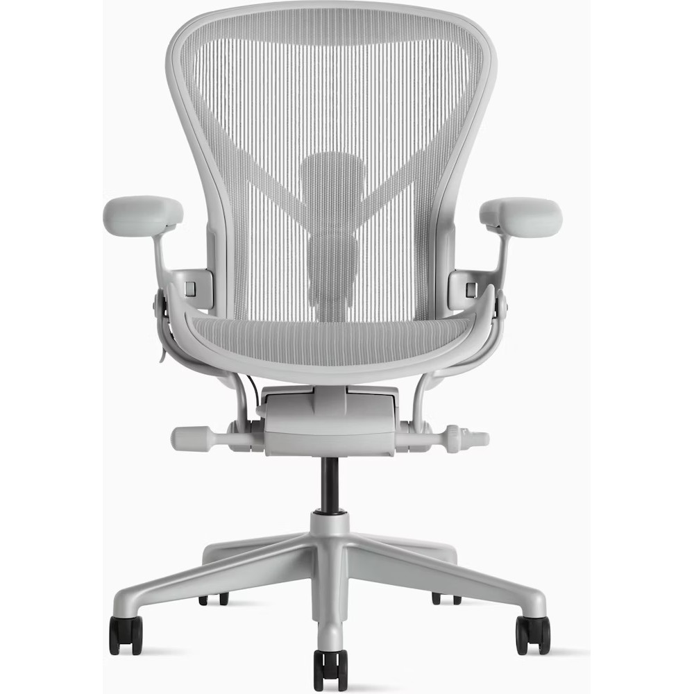 2025 Silla de Oficina Herman Miller Aeron Remastered Tamaño C - Color Mineral, Ajustes Completos, Ruedas para Suelo Duro