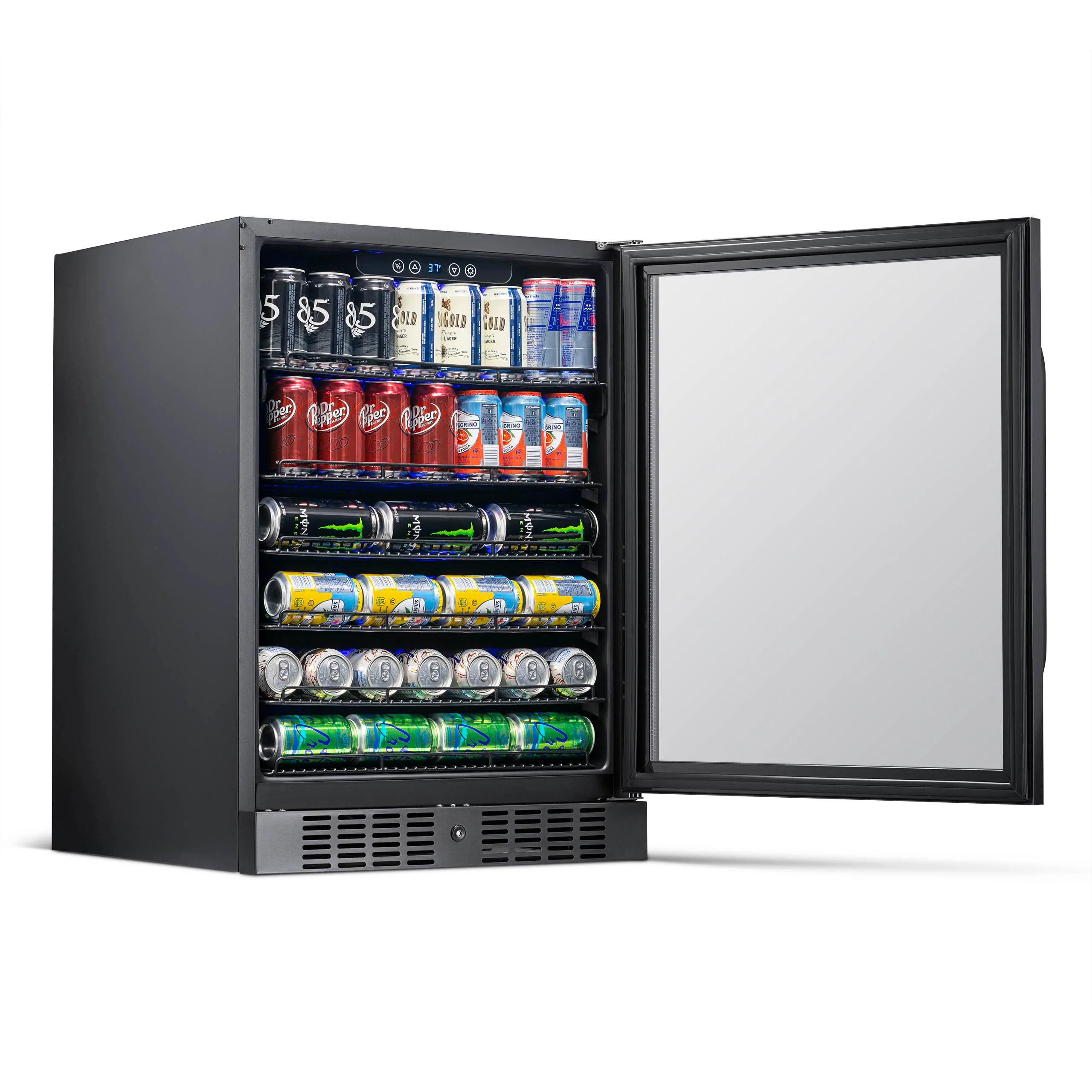 2025 Refrigerador Empotrable Newair® de 177 Latas – 24” – Acero Inoxidable Negro