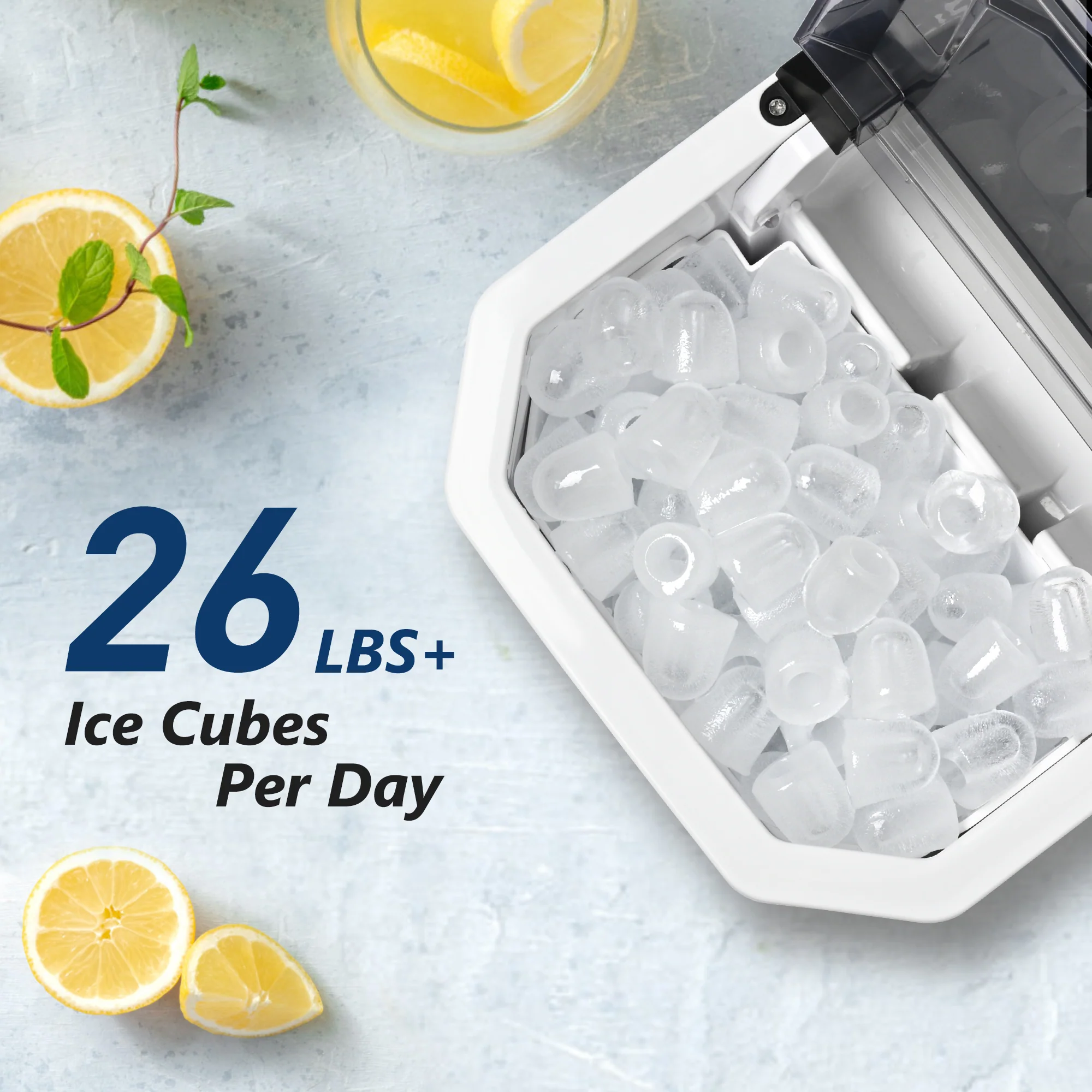 2025 Máquina de hielo de encimera EUHOMY – 12 kg/24 h, portabilidad incomparable