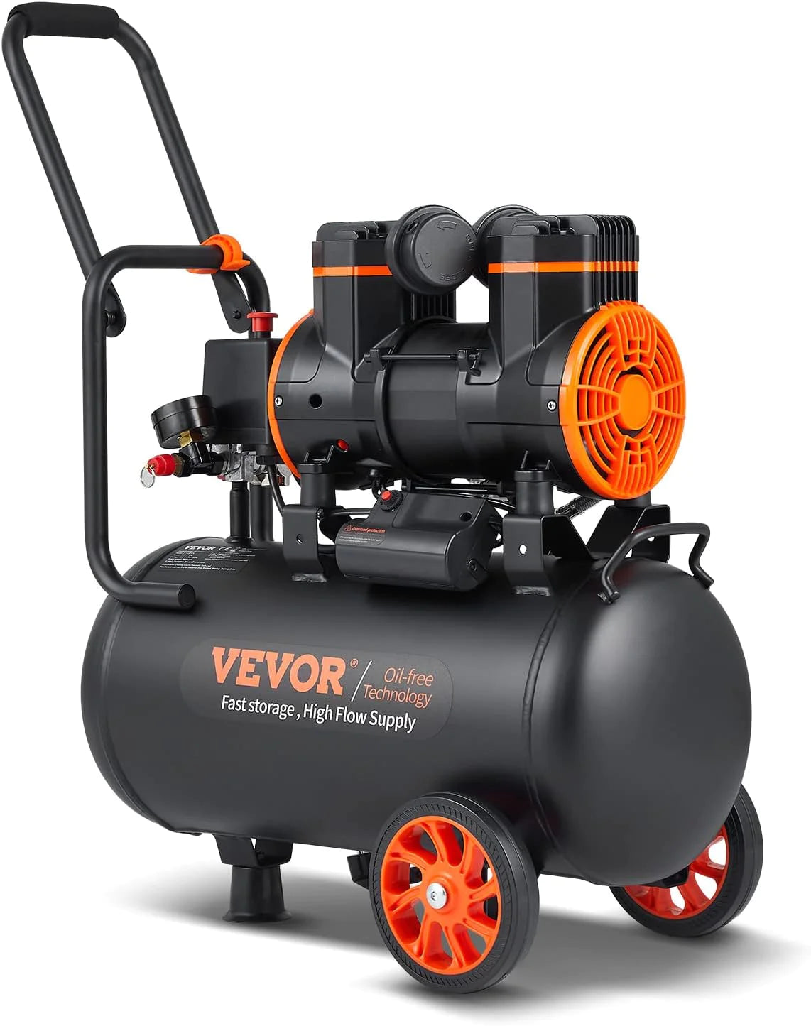 2025 Compresor de Aire VEVOR 6.3 Galones, 2 HP, 3.35 CFM, Sin Aceite