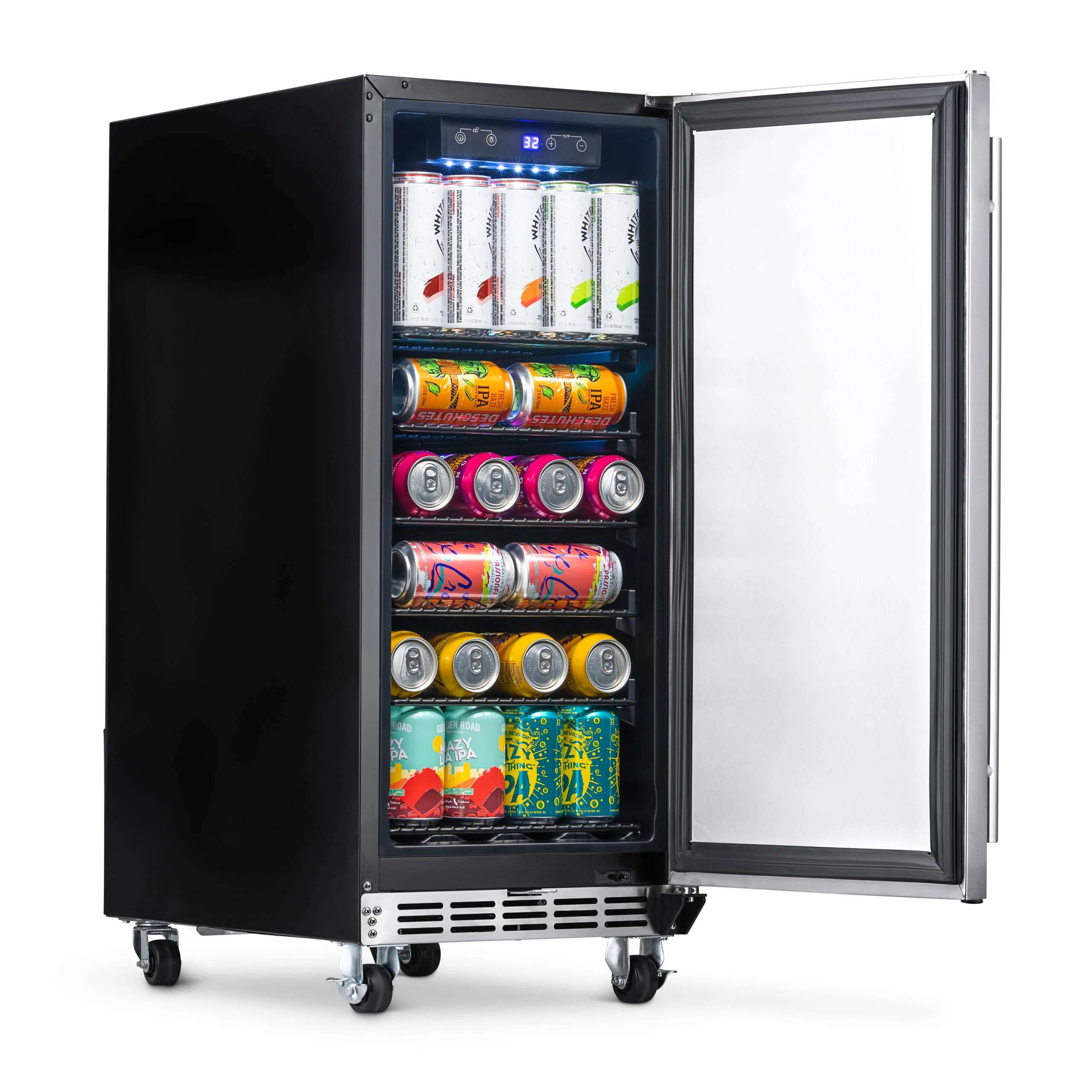 2025 Newair® Refrigerador Empotrable para Exteriores – 90 Latas – 15 Pulgadas