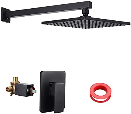 Grifo de Ducha KES Negro con Válvula de Ducha y Cabezal de Lluvia