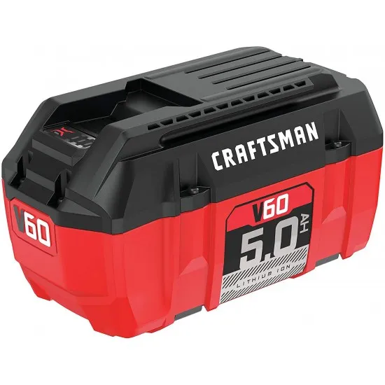 2025 Batería de Ion de Litio CRAFTSMAN V60 5.0Ah con Indicador LED, Sin Efecto Memoria, Garantía de 4 Años
