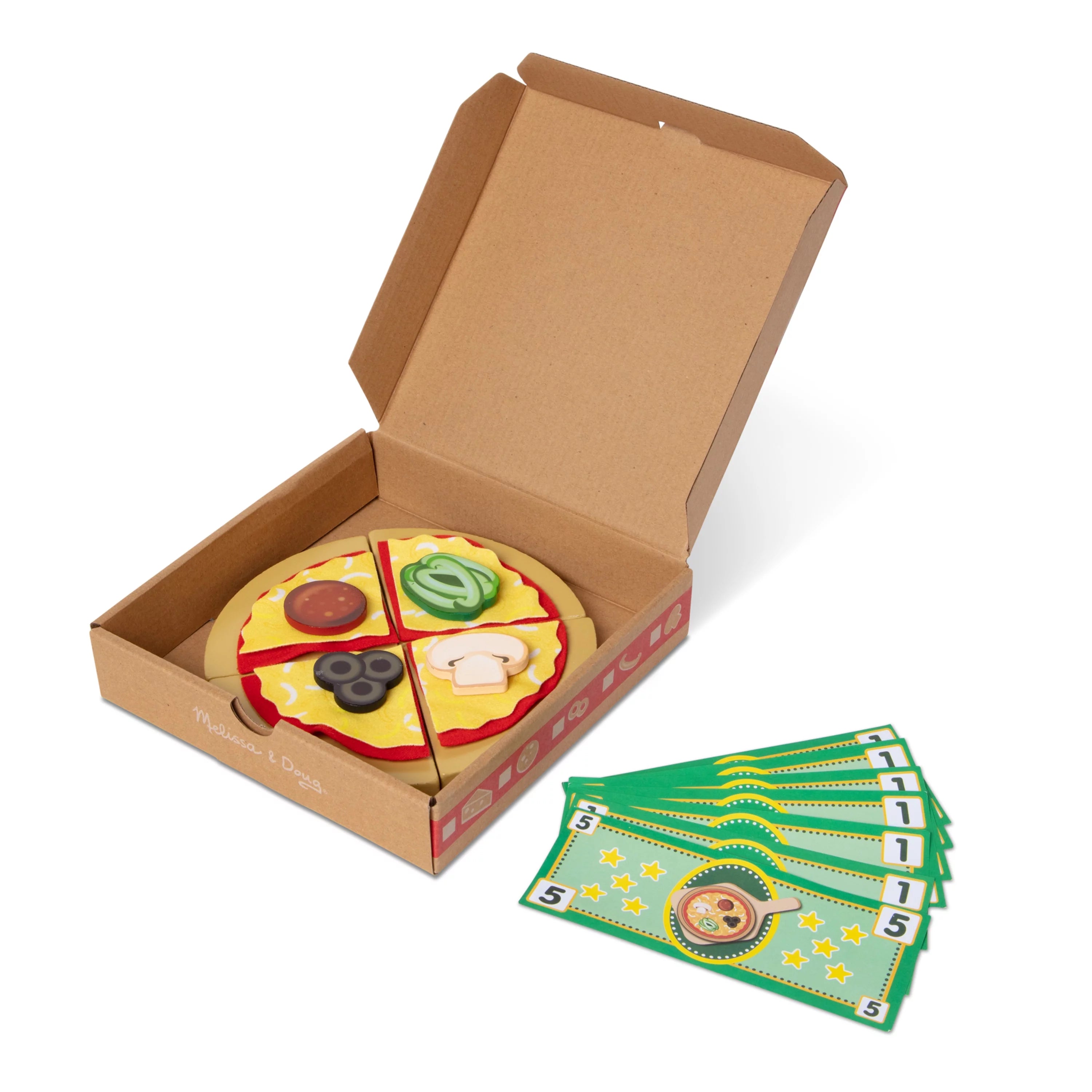 Melissa & Doug Mostrador de Pizza para Jugar Top & Bake de Madera (41 Piezas) – Certificado FSC
