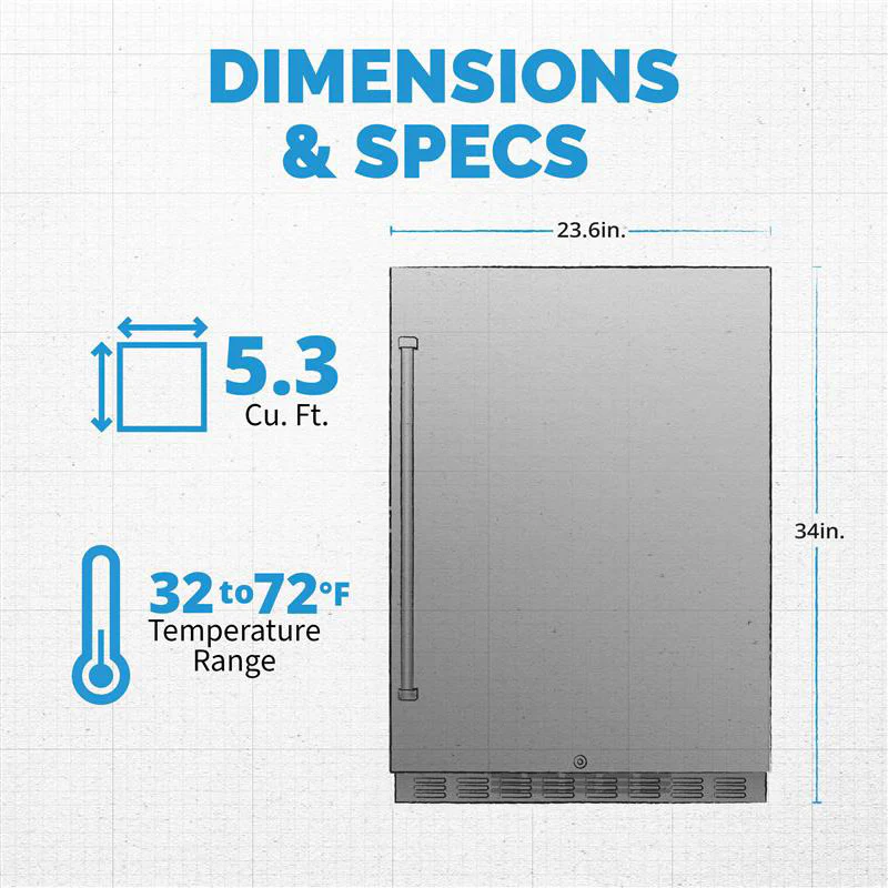 2025 Newair® Refrigerador Comercial Empotrable de 24