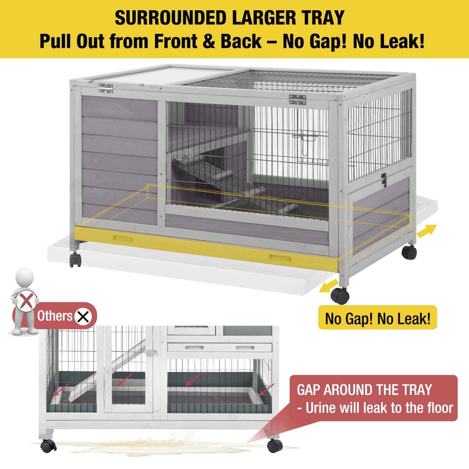 2025 Versión Mejorada de Aivituvin - Casa para Conejos Exterior con Sistema Antifugas