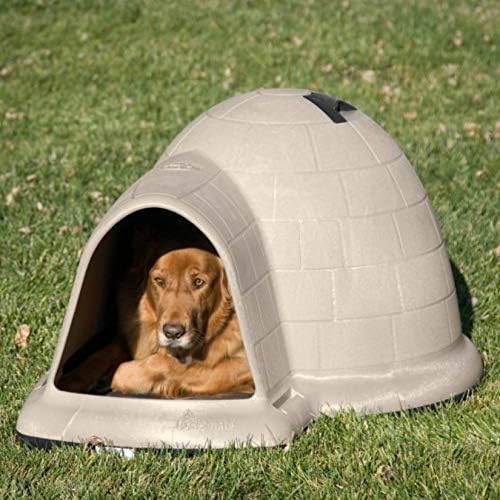 2025 Petmate Indigo Casa para Perros (Casa Tipo Igloo, Hecha en EE. UU. con 90% de Materiales Reciclados, Refugio para Mascotas con Protección para Todo Clima) para Perros Extra Grandes - 90 a 125 libras, Hecha en EE. UU.