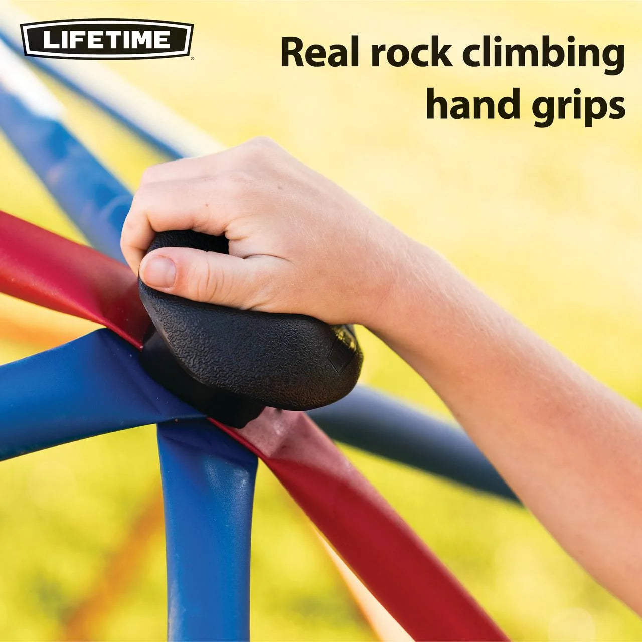 2025 Escalador Geodomo Lifetime para Niños de 5 pies de alto y 10 pies de ancho, Rojo y Azul (101301)