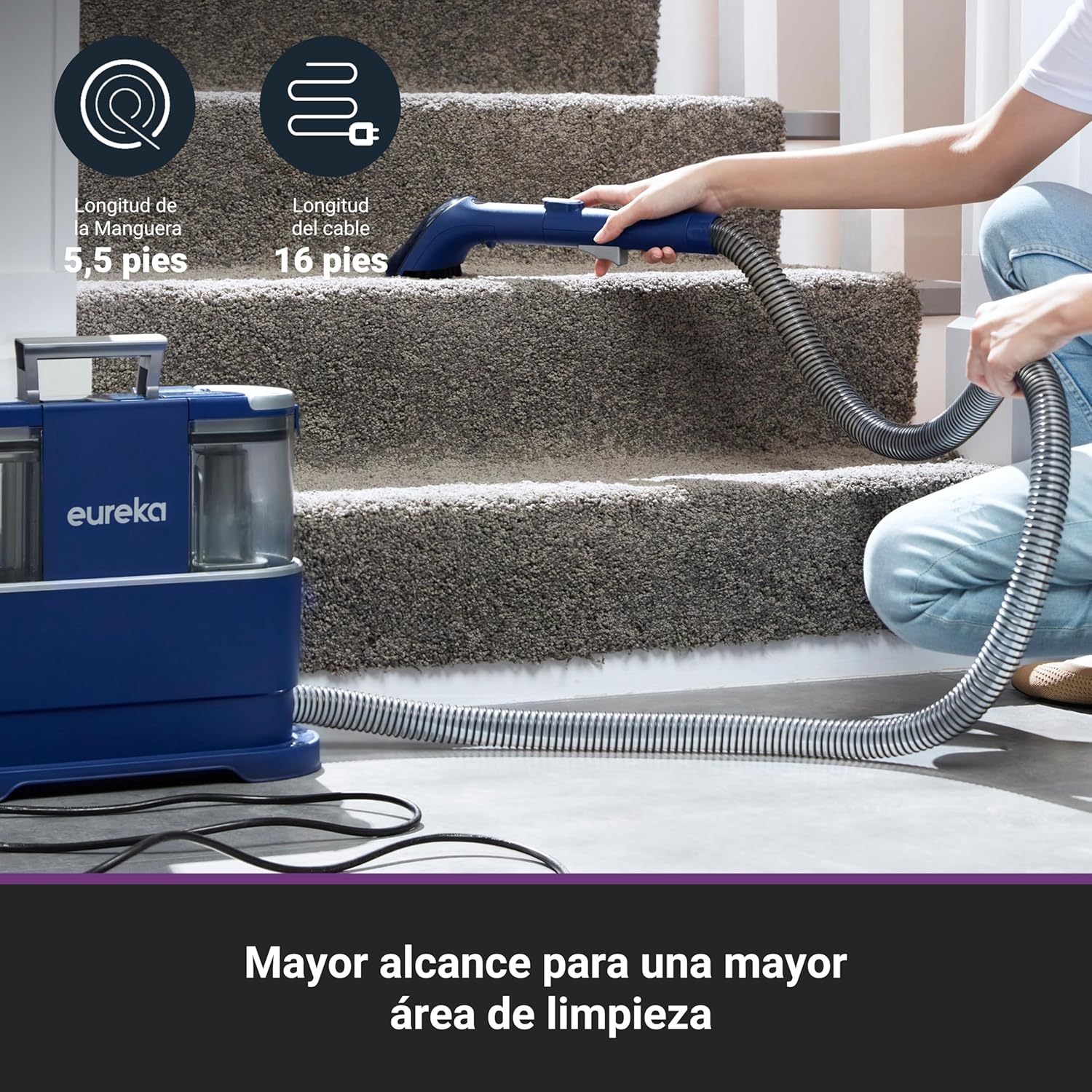 Aspiradora Eureka NEY100 para Alfombras y Tapicería | Limpiador Multi-Superficie con Depósito de 1.5L