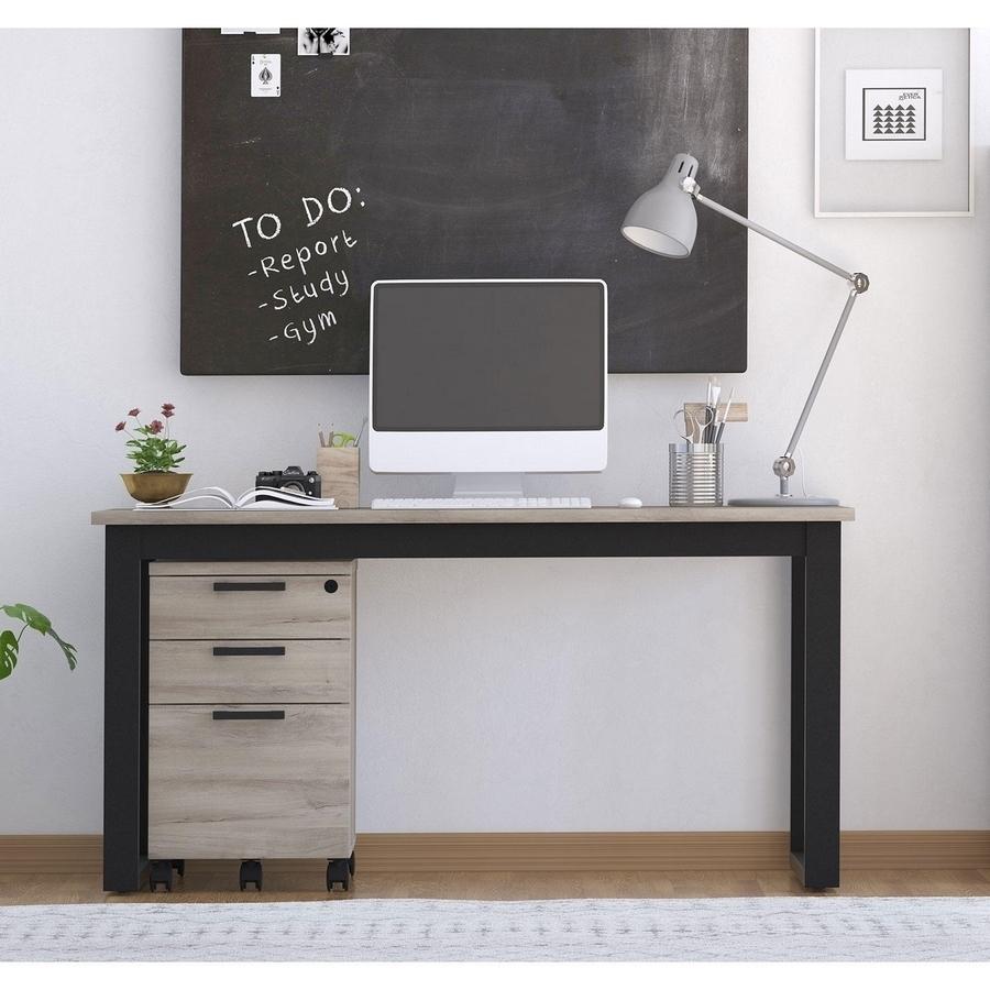 Escritorio y Archivador Apex, Roble Envejecido