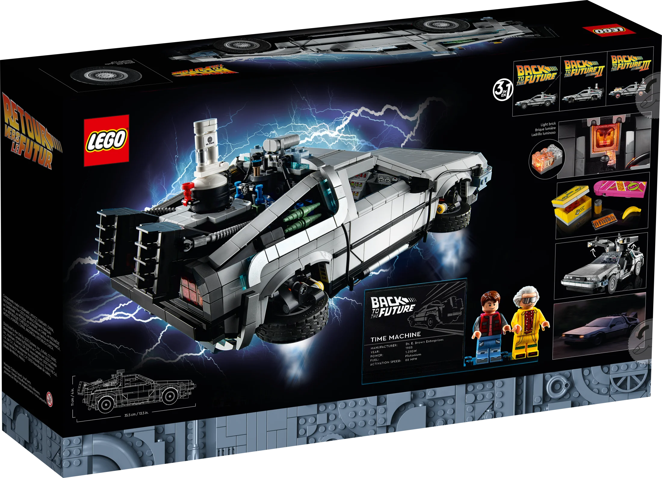 LEGO Icons Regreso al Futuro Máquina del Tiempo 10300 – Set de Construcción de Auto DeLorean, Inspirado en la Clásica Película