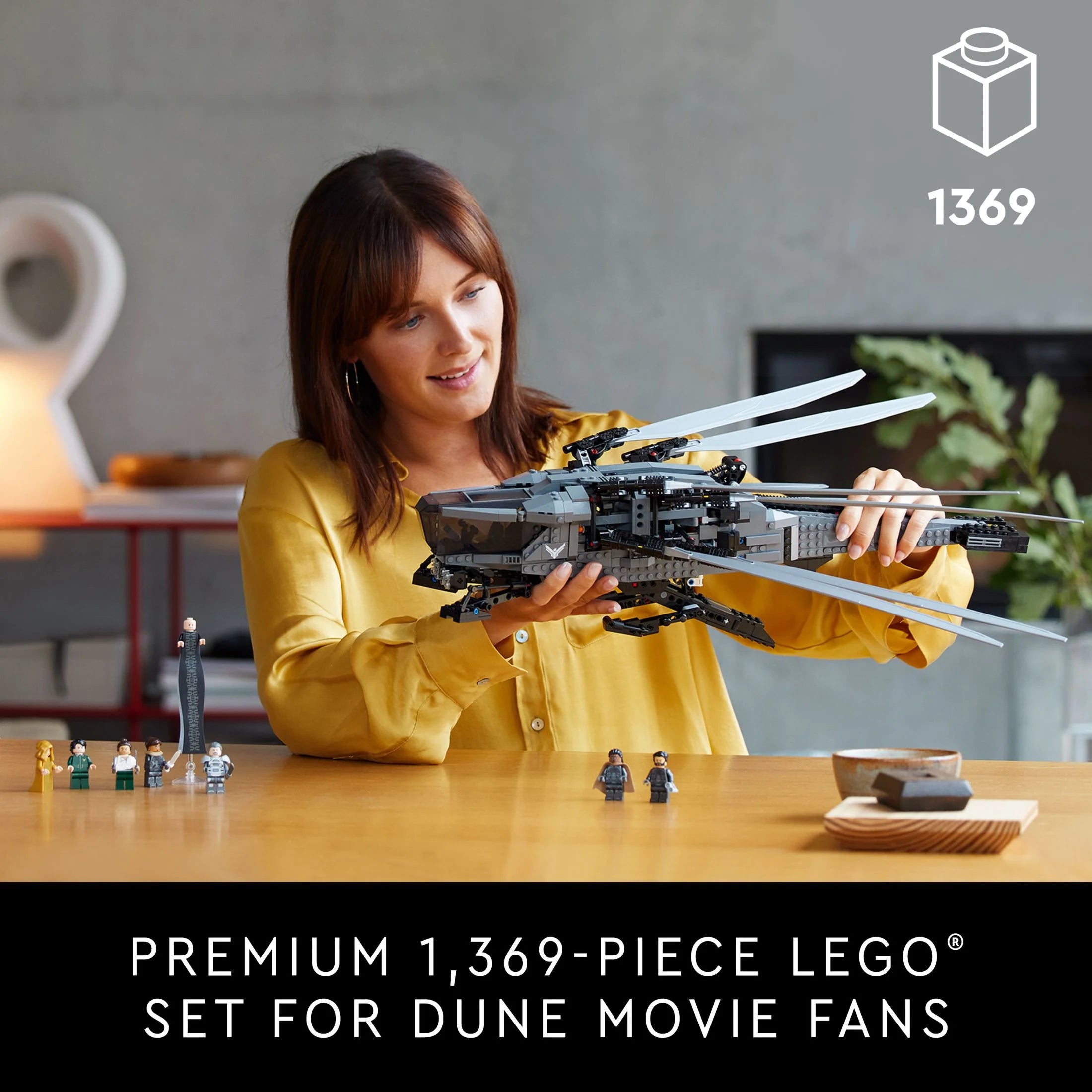 LEGO Icons Ornitóptero Real de los Atreides de Dune 10327 – Modelo Coleccionable Inspirado en Dune para Construir y Exhibir, Idea de Regalo para Adultos Fans de Películas de Ciencia Ficción, con 8 Minifiguras como Chani y el Barón Harkonnen