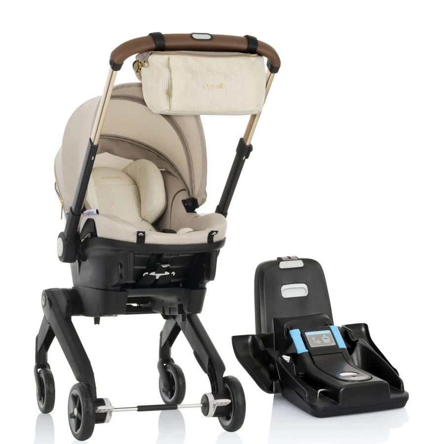 2025 Evenflo Shyft DualRide Combo Arnés-Capazo para Bebé Edición Limitada con Tela Green & Gentle