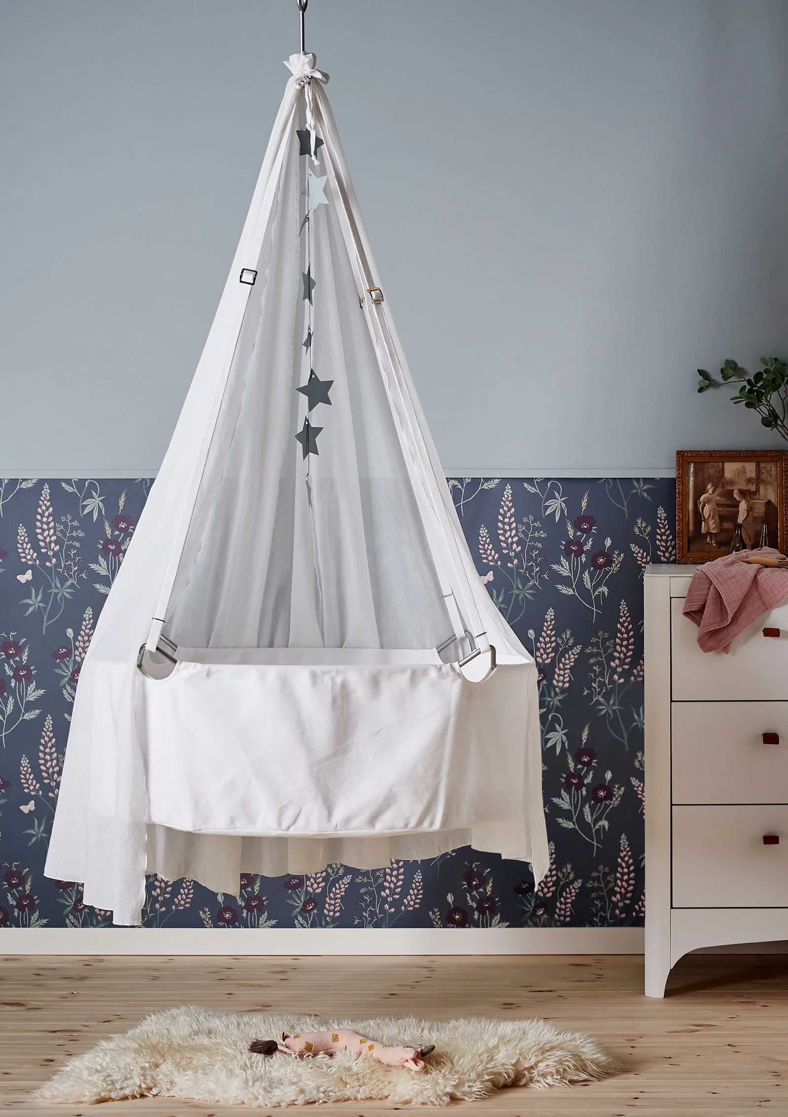 2025 Conjunto cuna 'Classic' con soporte blanco/blanco