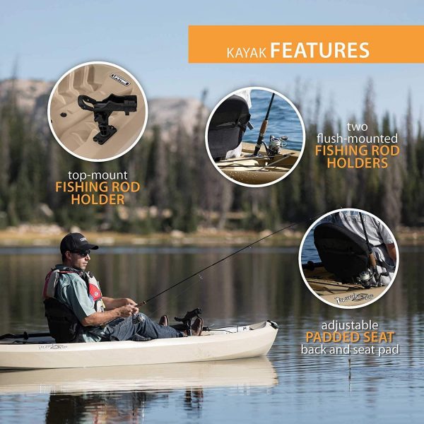 Lifetime 90806 Tamarack Angler 100 Kayak de Pesca 2 Paquetes (Remos Incluidos)