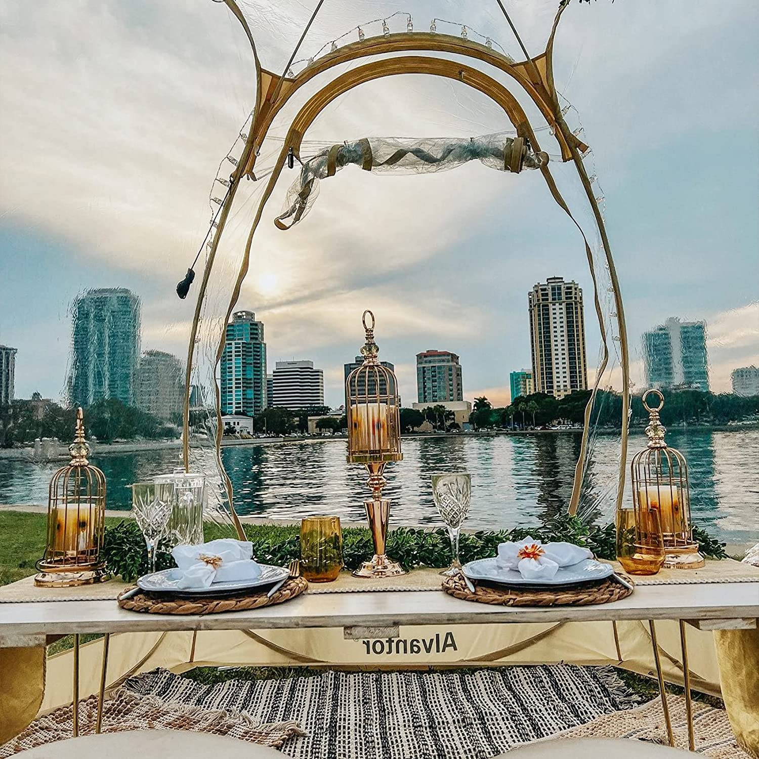 Alvantor Tienda Burbuja Gazebo Plegable, Cúpula Igloo para Jardín y Patio para 8-10 Personas