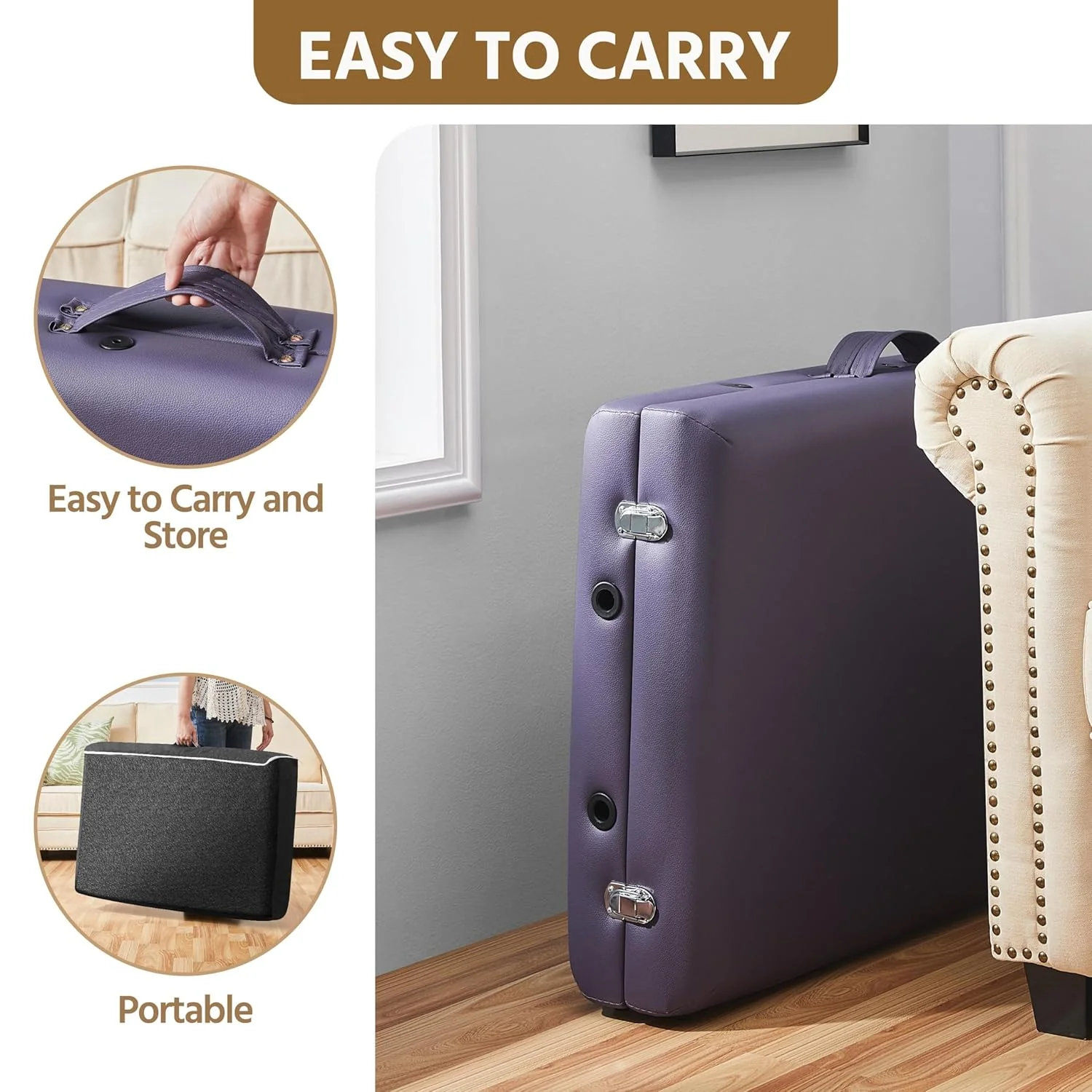 Mesa de Masajes Yaheetech – Mesa Plegable Portátil para Tratamientos, Pestañas, Spa – Mesa de Masaje Ajustable en 2 Secciones con Bolsa No Tejida, 24 pulgadas, Negra