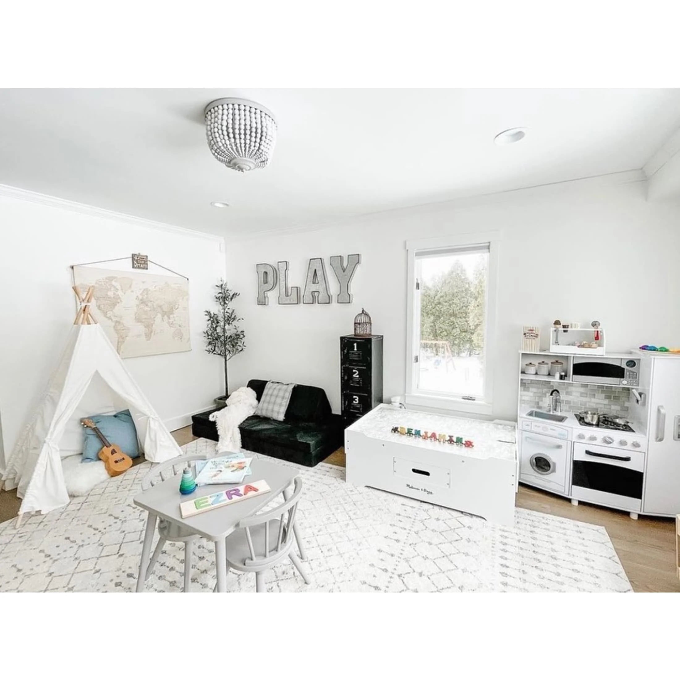 KidKraft Large Wooden Play Kitchen with Lights & Sounds, Icemaker, Play Phone – White