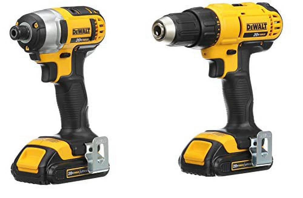 2025 DEWALT DCK240C2 Kit Combinado 20V MAX Taladro y Atornillador de Impacto Inalámbricos con (2) Baterías de 1,3 Ah, Cargador y Bolsa