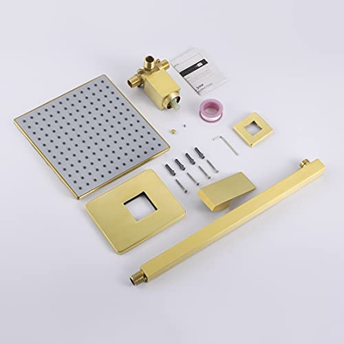 Grifo de Ducha KES Negro con Válvula de Ducha y Cabezal de Lluvia