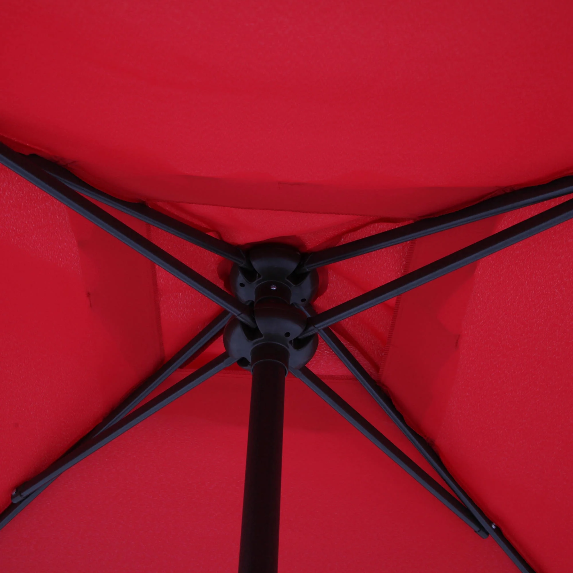 2025 Juego de comedor exterior Mainstays Albany Lane de 6 piezas con sombrilla, acero, rojo
