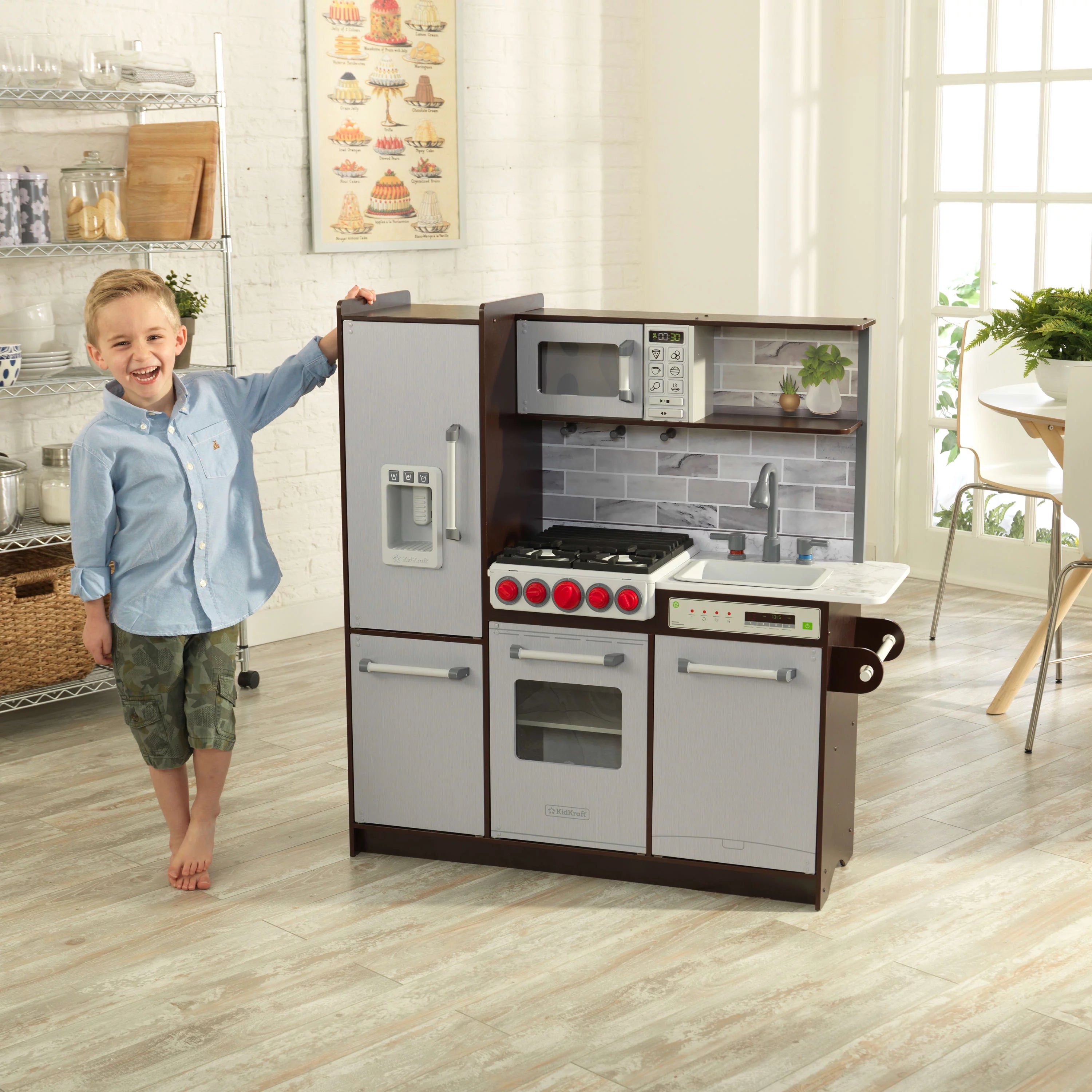 Cocina de Juego KidKraft Uptown Elite Espresso con Luces y Sonidos