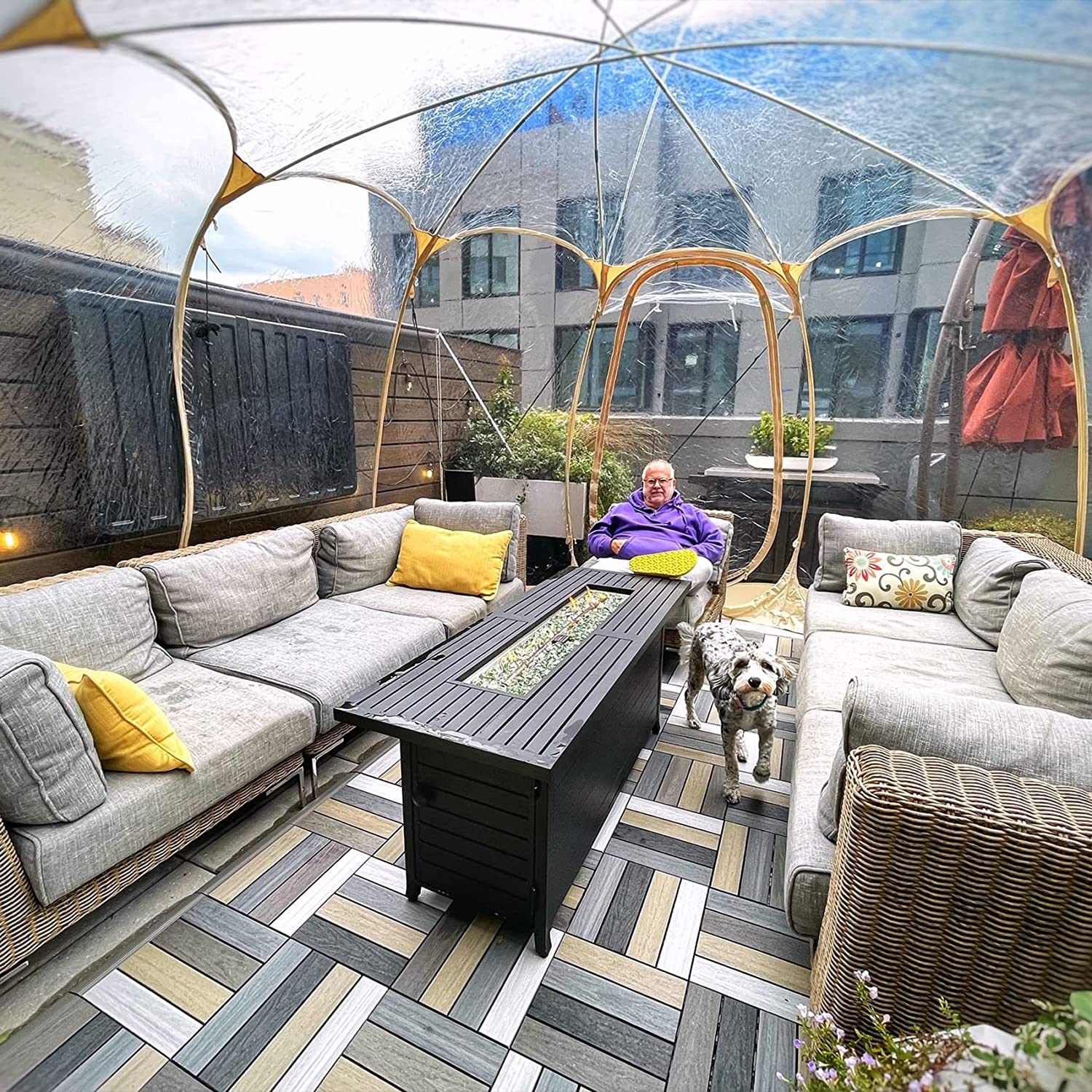 Alvantor Tienda Burbuja Gazebo Plegable, Cúpula Igloo para Jardín y Patio para 8-10 Personas