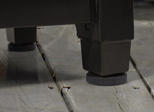 Keter Unity Mesa Portátil para Exterior y Gabinete de Almacenamiento con Ganchos para Accesorios de Parrilla - Superficie de Acero Inoxidable para Isla de Cocina o Carro de Bar en Patio, Marrón Espresso