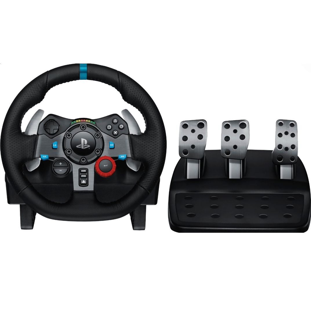 Logitech – Volante de Carreras G29 Driving Force y Pedales de Piso para PS5, PS4, PC, Mac – Negro