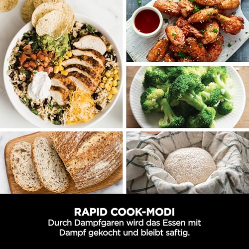 2025 Ninja Speedi Multicuiseur 2025, 5,7 L, Multicuiseur 10 en 1, Freidora de aire, Cocción lenta, Parrilla, Horno, Negro y Cobre ON400EUCP