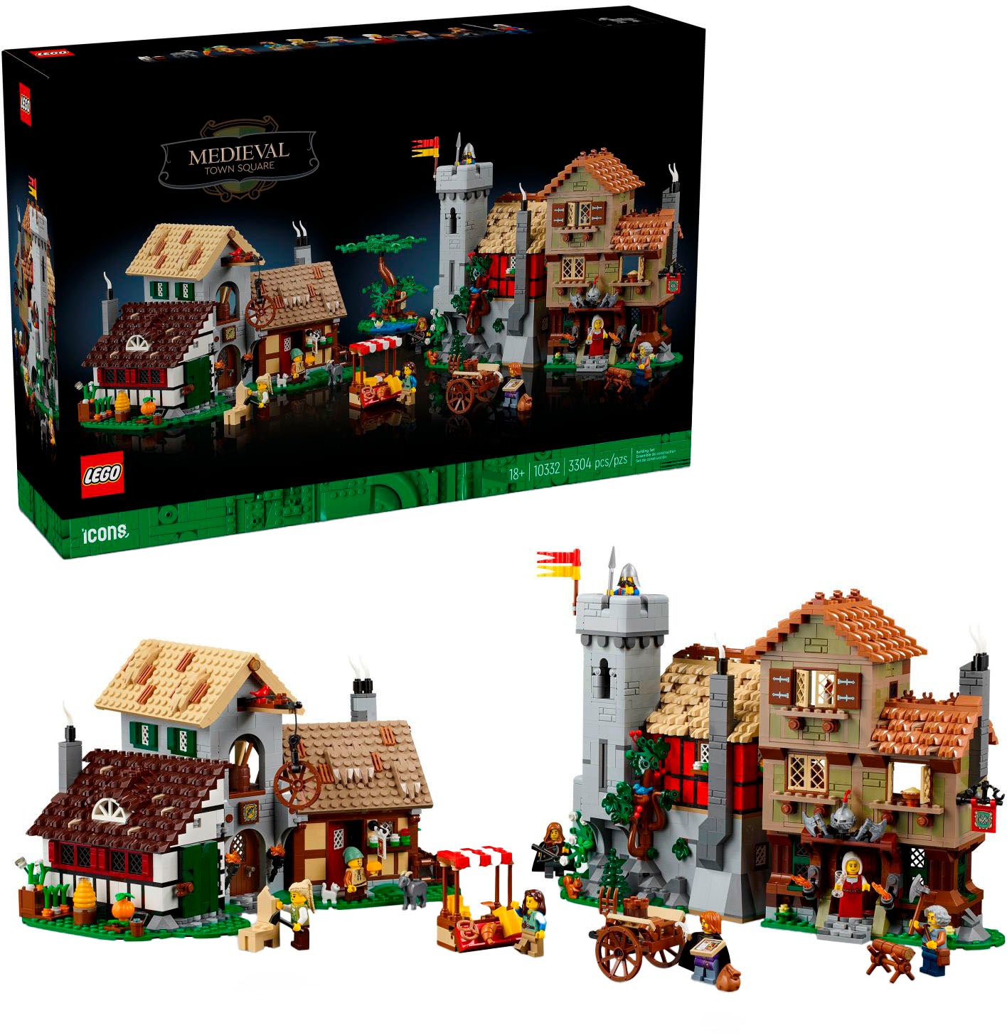LEGO – Icons Plaza Medieval y Castillo para Construir y Exhibir 10332