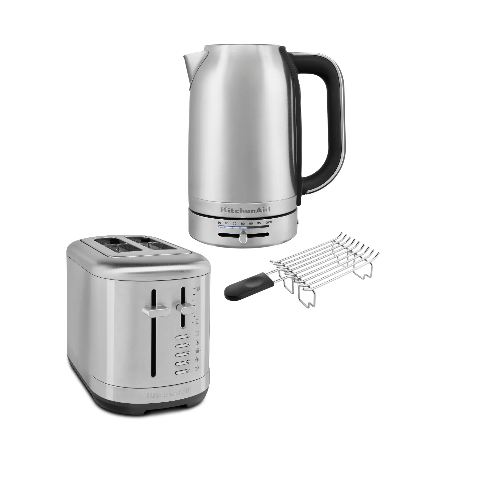 2025 Set de desayuno KitchenAid con hervidor 5KEK1701, tostadora de 2 ranuras 5KMT2109 y calentador de pan
