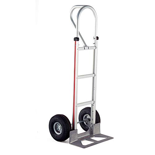 Magline HMK15AUA4 Carretilla de Mano de Aluminio, Asa Vertical en Bucle, Ruedas Neumáticas, Capacidad de 500 lbs