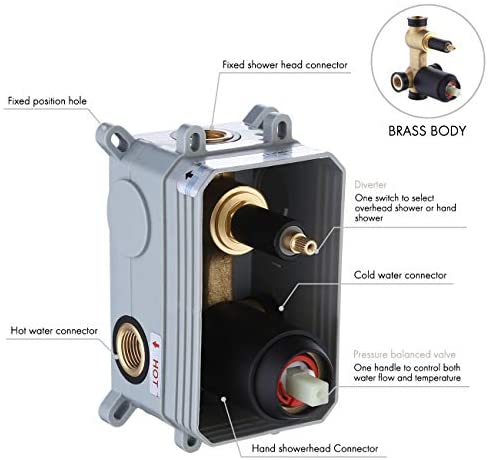 Sistema de Ducha KES con Cabezal de Ducha de Lluvia de 12 Pulgadas