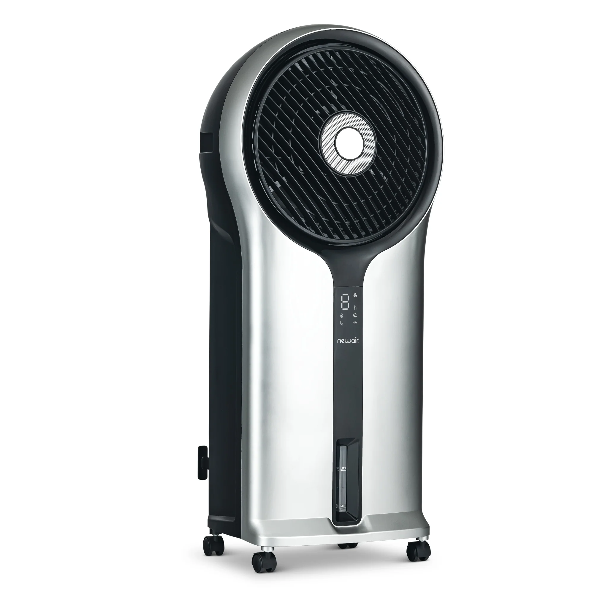 2025 Newair® Enfriador de Aire Evaporativo y Ventilador Portátil 470 CFM con Placa de Enfriamiento tipo Panal – Plateado