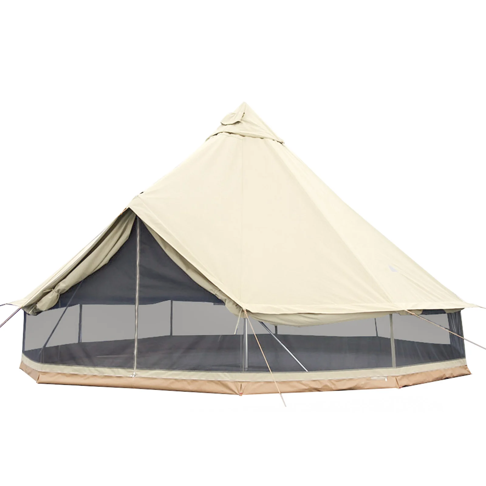 2025 KingCamp Khan 500 – Tienda espaciosa para 8 personas en forma de tipi con tejido técnico de mezcla de algodón, ventilación flexible y montaje rápido