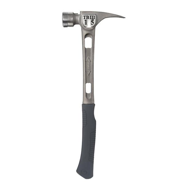 Martillo Stiletto TB3MC Ti-Bone III de titanio de 15 oz con cara mecanizada y mango curvado