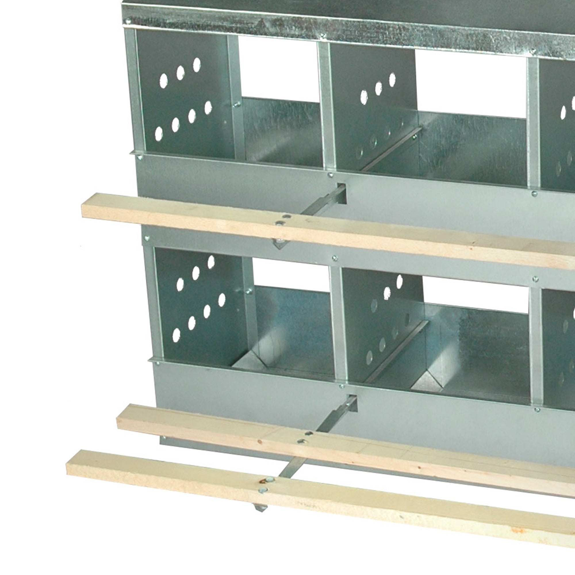 2025 Caja de Cría de Pollos BROWER de Acero Galvanizado con 10 Huecos para 50 Aves