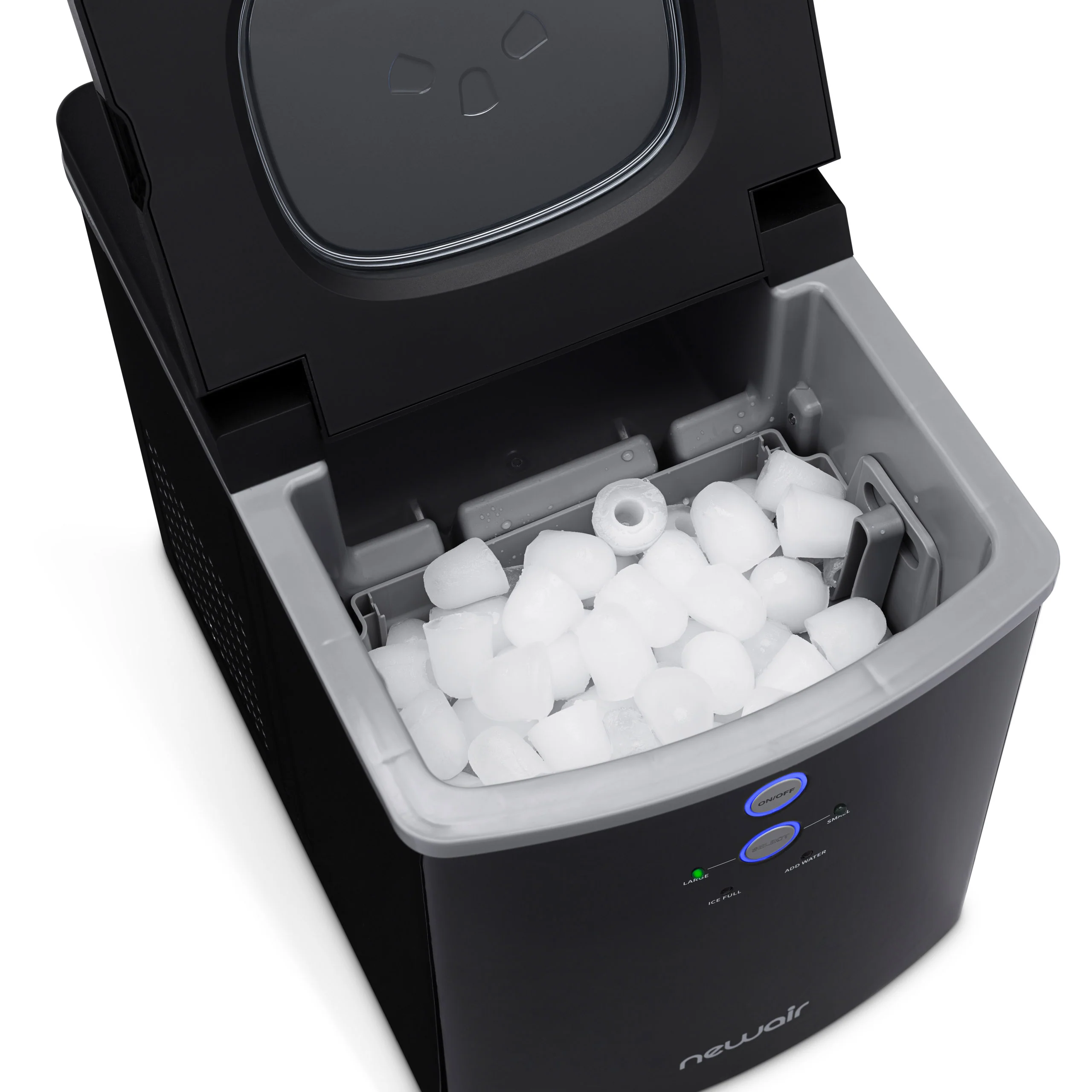 2025 Máquina de Hielo de Encimera Newair® – Cubos de Hielo en Forma de Bala, Negro