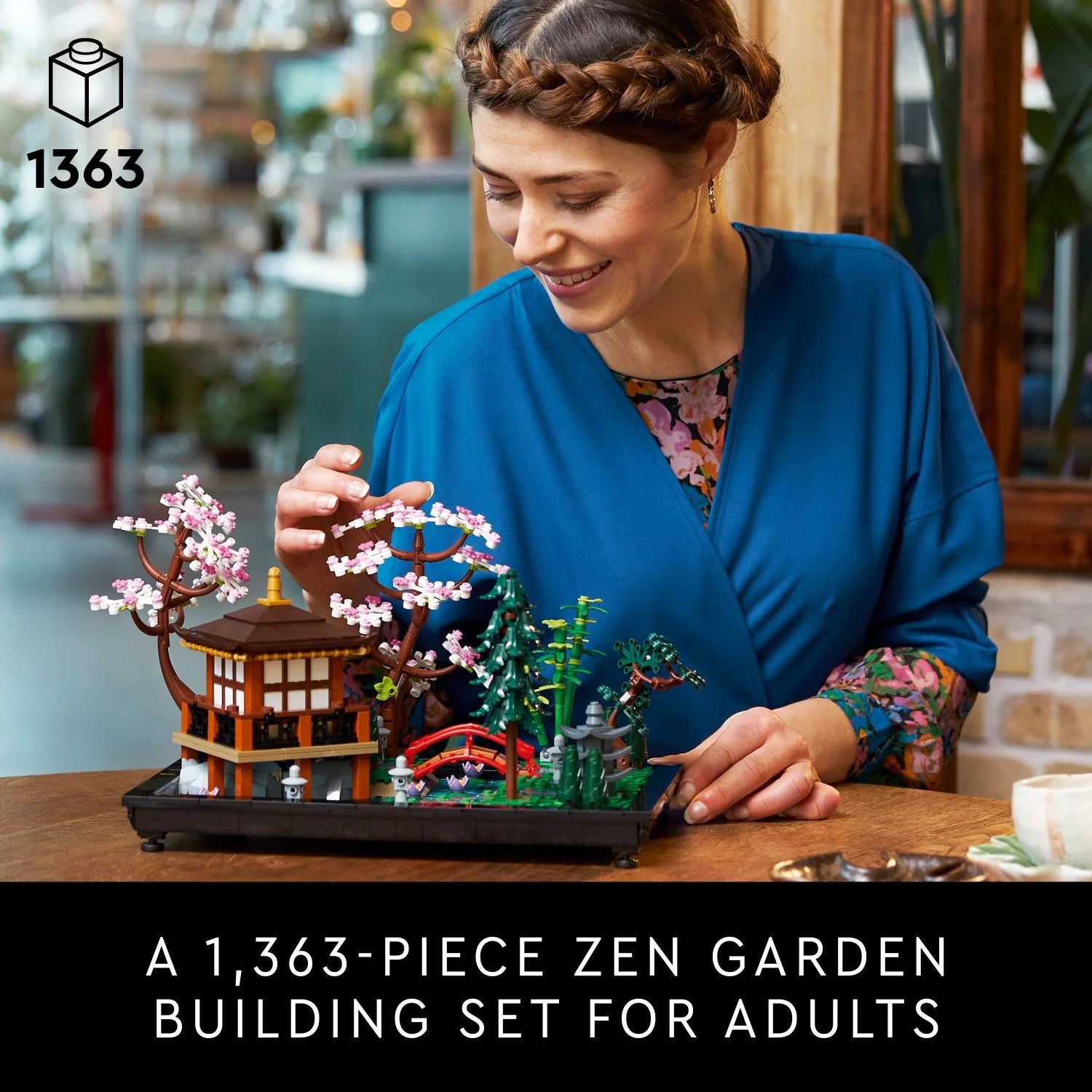 LEGO Icons Jardín Tranquilo 10315 – Set Creativo para Construcción, Idea de Regalo para Adultos Amantes de los Jardines Zen Japoneses y la Meditación, Construye y Exhibe este Set de Decoración para el Hogar o la Oficina