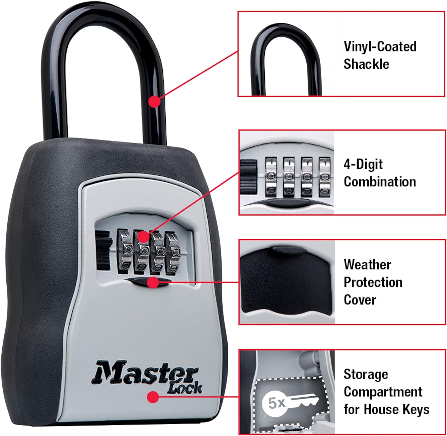 Master Lock Caja de Seguridad para Llaves, Paquete Exterior con Caja Fuerte SentrySafe a Prueba de Fuego y Agua, 1.23 Pies Cúbicos
