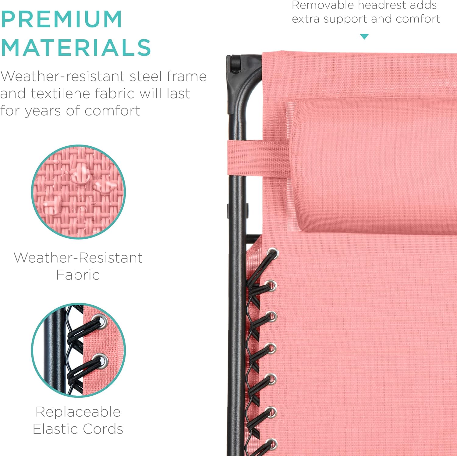 Best Choice Products – Silla Reclinable de Patio con Gravedad Cero, Ajustable y Plegable para Exteriores con Dosel, Almohada Cervical y Bandeja Lateral, Textileno – Azul Pavo Real