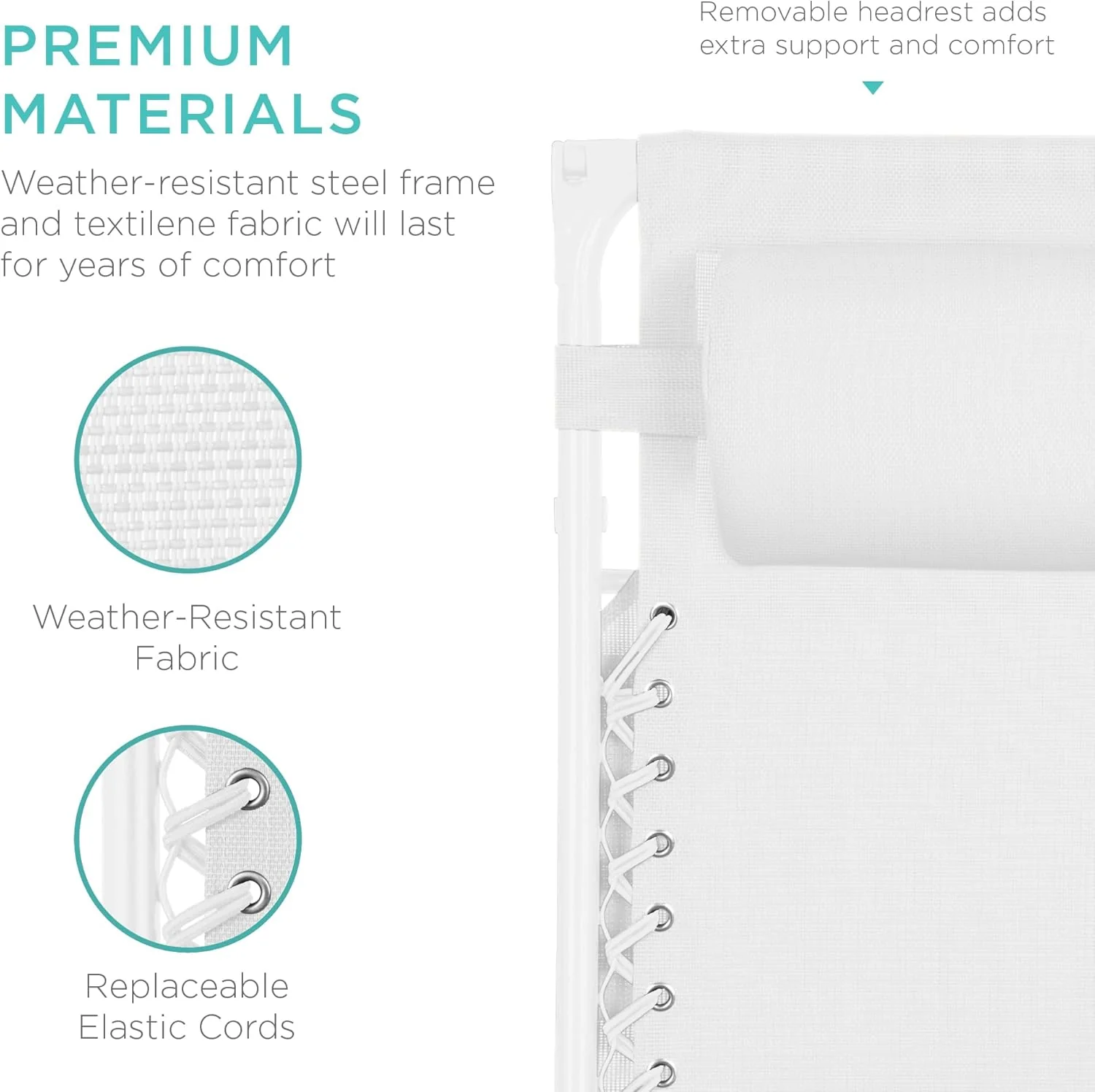 Best Choice Products – Silla Reclinable de Patio con Gravedad Cero, Ajustable y Plegable para Exteriores con Dosel, Almohada Cervical y Bandeja Lateral, Textileno – Azul Pavo Real